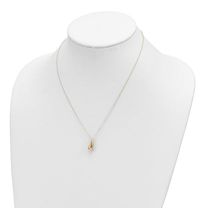 Polished Puffed Teardrop Necklace 18"