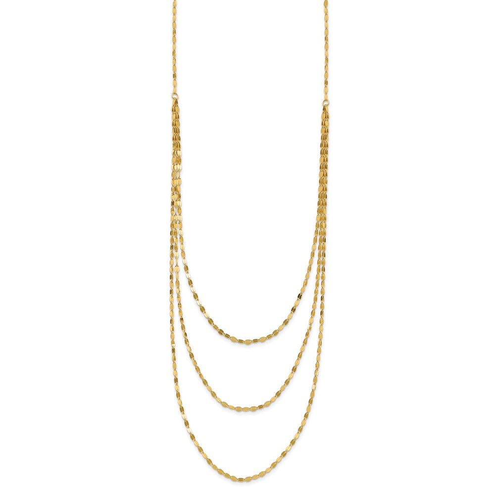 Polished Triple Strand Necklace 19.5"