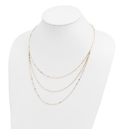 Polished Triple Strand Necklace 19.5"