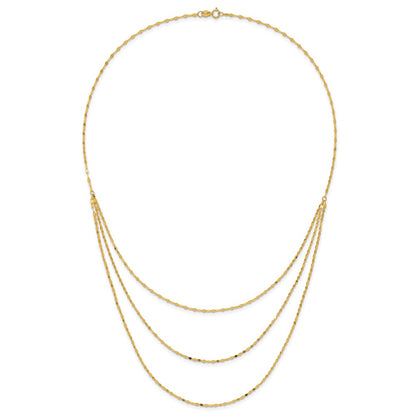 Polished Triple Strand Necklace 19.5"