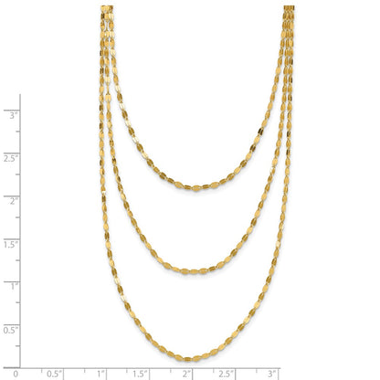 Polished Triple Strand Necklace 19.5"