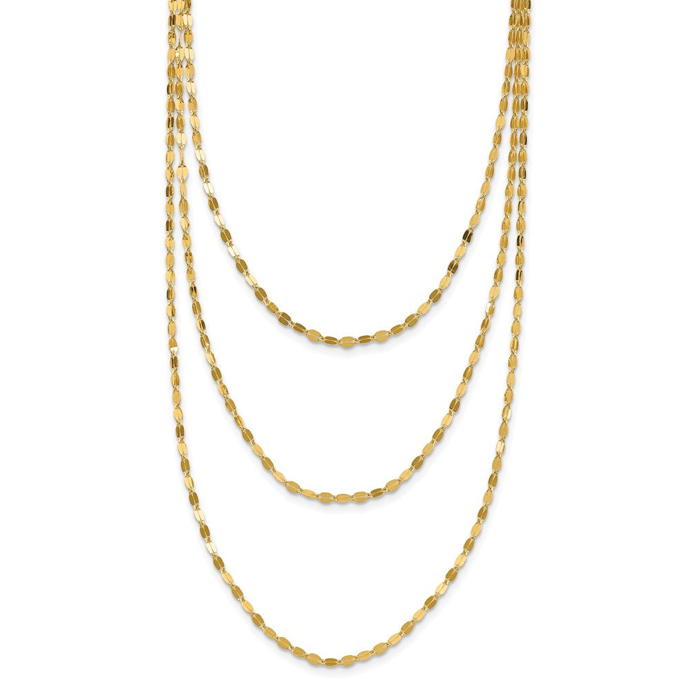 Polished Triple Strand Necklace 19.5"