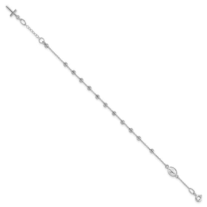 D/C Cross and Miraculous Medal .75in ext. Bracelet