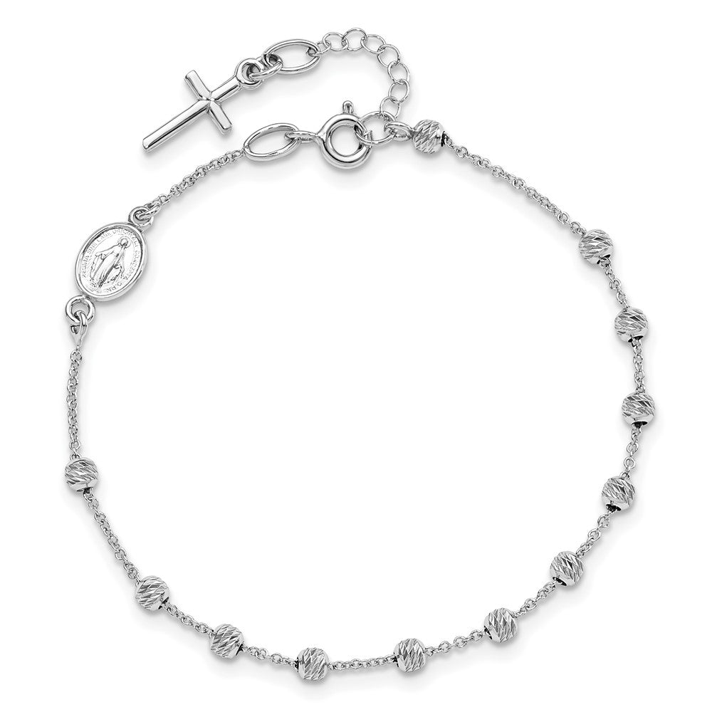 D/C Cross and Miraculous Medal .75in ext. Bracelet