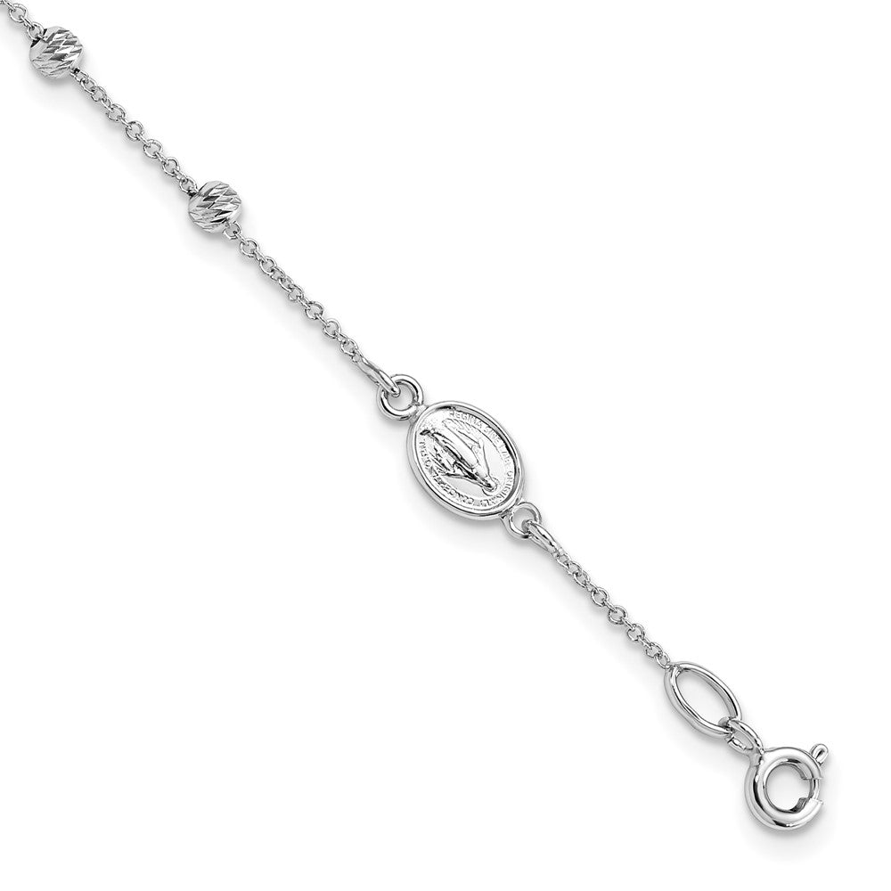 D/C Cross and Miraculous Medal .75in ext. Bracelet