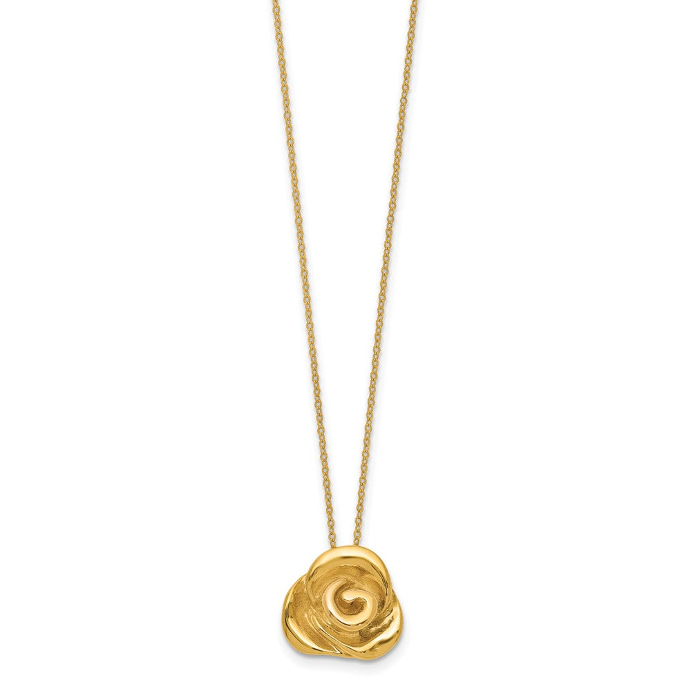 Polished Puffed Rose Necklace 18"
