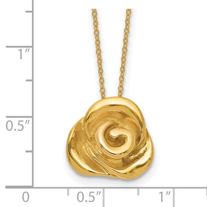 Polished Puffed Rose Necklace 18"