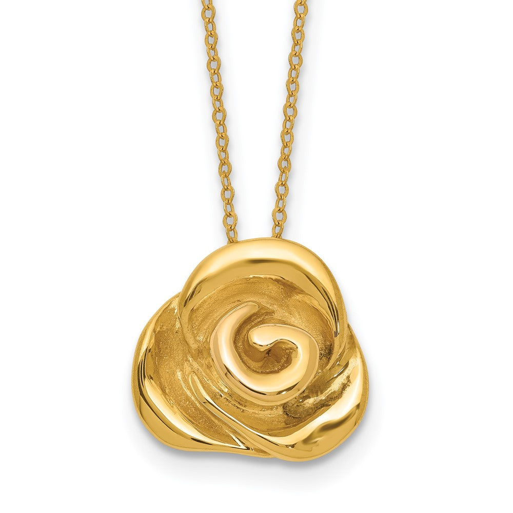 Polished Puffed Rose Necklace 18"