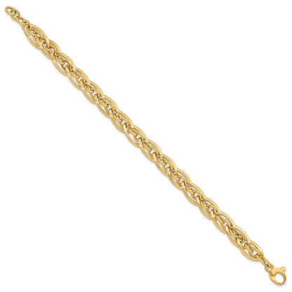 Polished and Grooved w/ .5 in ext. Fancy Link Bracelet