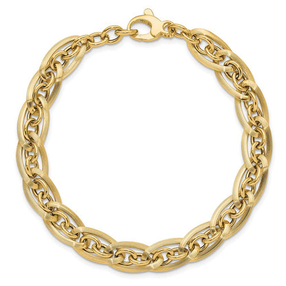 Polished and Grooved w/ .5 in ext. Fancy Link Bracelet