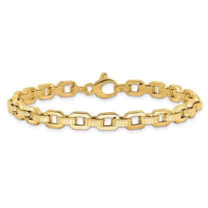 Polished & Textured Fancy Link Bracelet 7.5" - 5.77mm