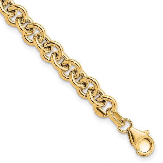Polished Fancy 6.5mm Rolo Link Bracelet 7.75"