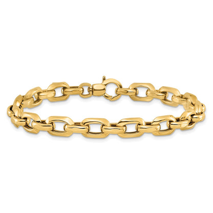 Polished Fancy Link Bracelet 7.5" - 6.75mm