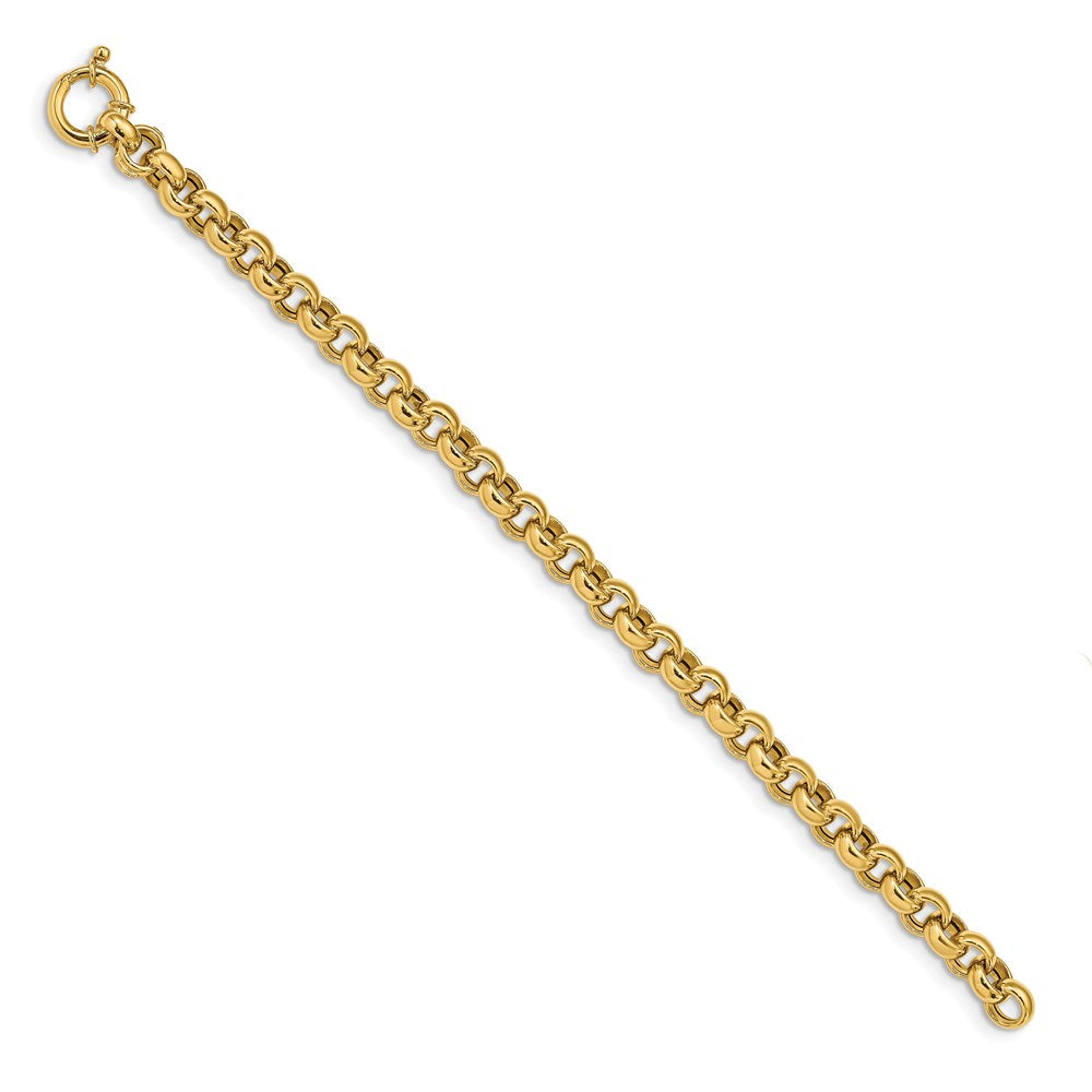 Polished Fancy Rolo Link Bracelet 7.5"