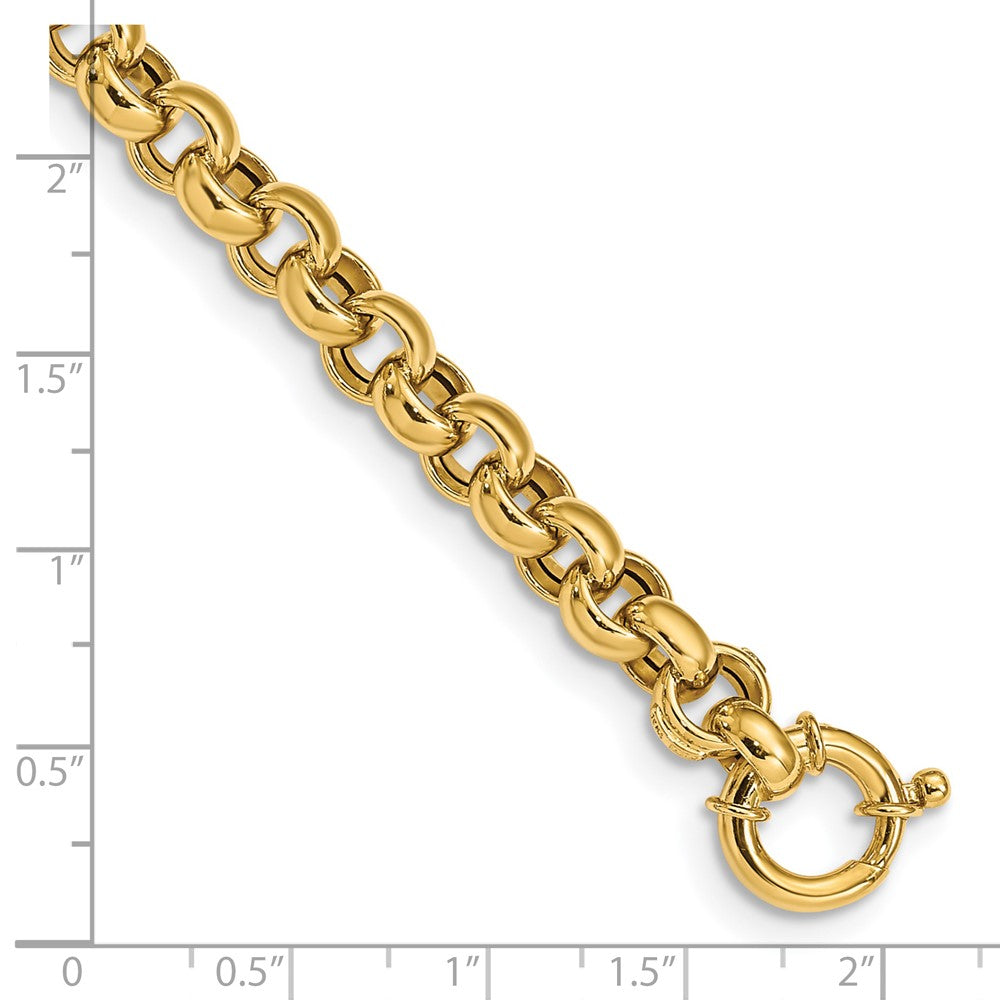 Polished Fancy Rolo Link Bracelet 7.5"