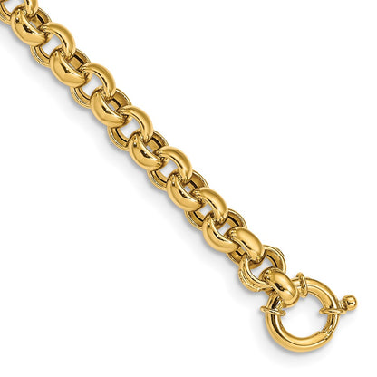 Polished Fancy Rolo Link Bracelet 7.5"