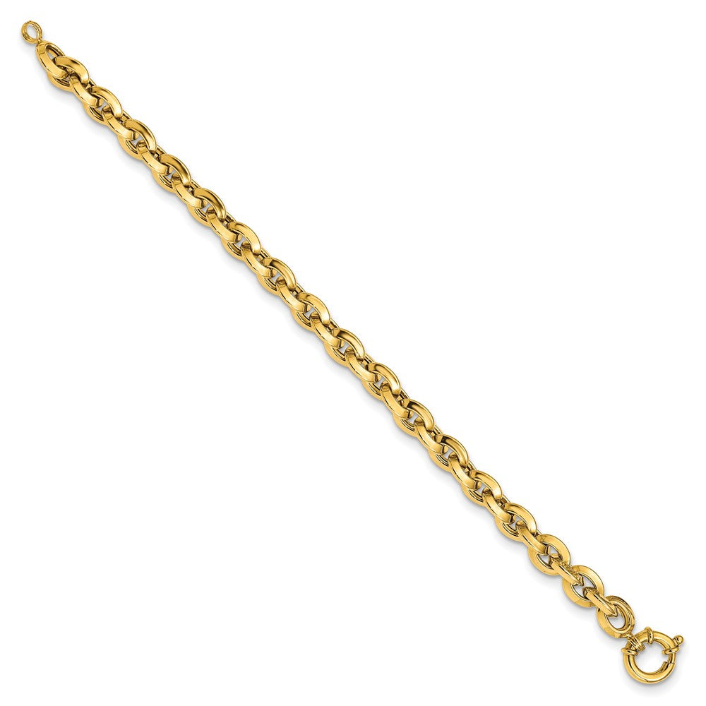 Polished Fancy Knife-edge Rolo Link Bracelet 8"