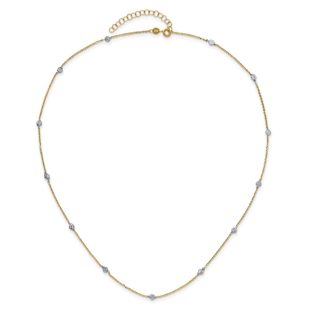 Polished & D/C w/2 in ext Necklace
