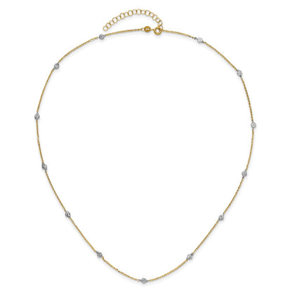 Polished & D/C w/2 in ext Necklace