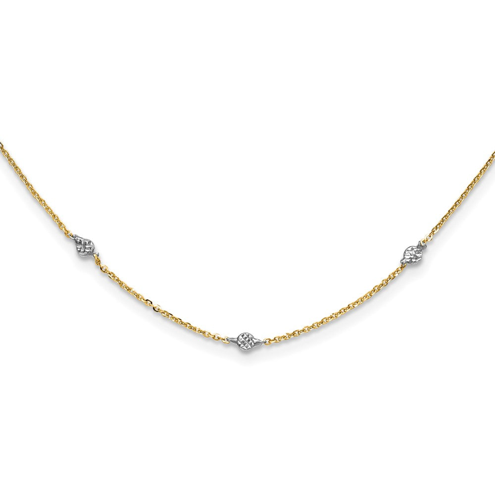 Polished & D/C w/2 in ext Necklace