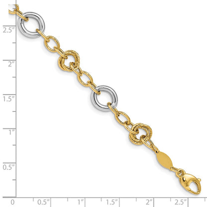 Fancy Circles Cable Link Bracelet 7.5"