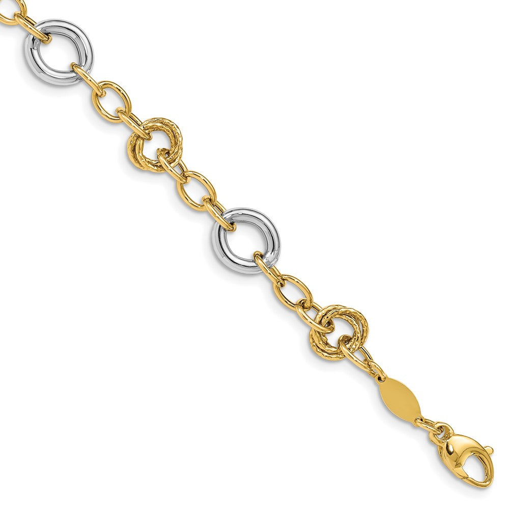 Fancy Circles Cable Link Bracelet 7.5"