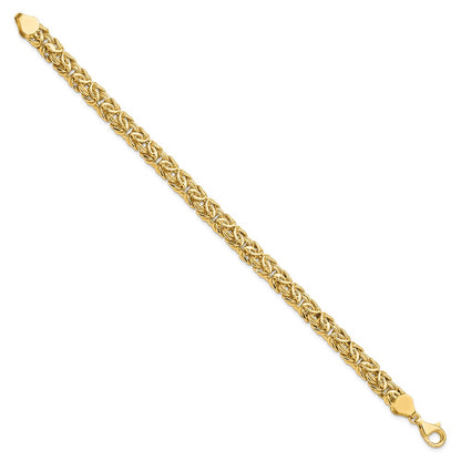 Polished Fancy Byzantine Link Bracelet 8"
