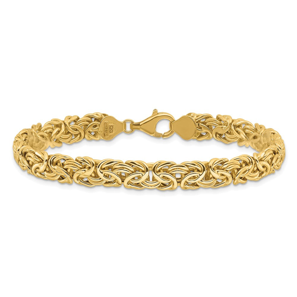Polished Fancy Byzantine Link Bracelet 8"