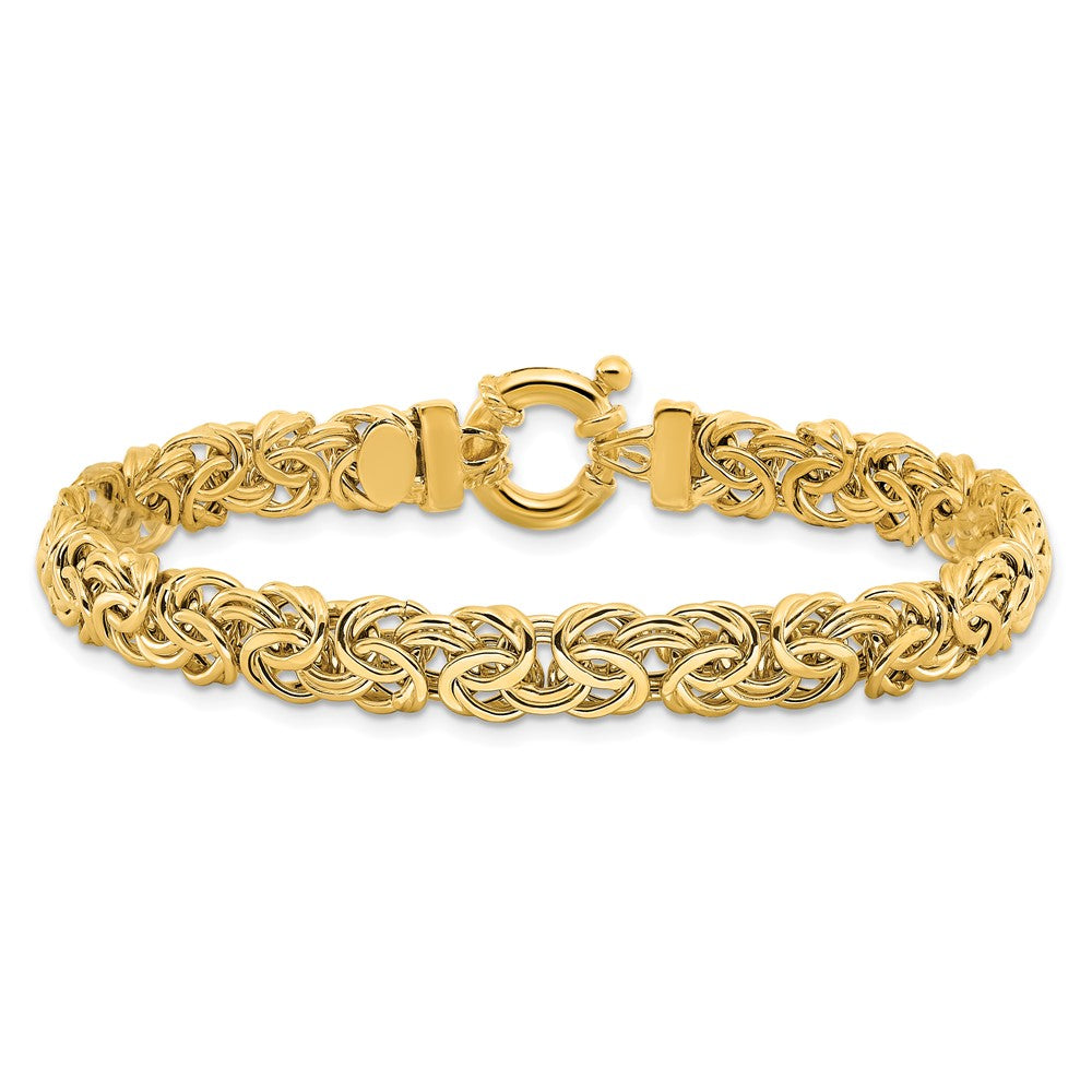 Fancy 7mm Flat Byzantine Bracelet 7.5"