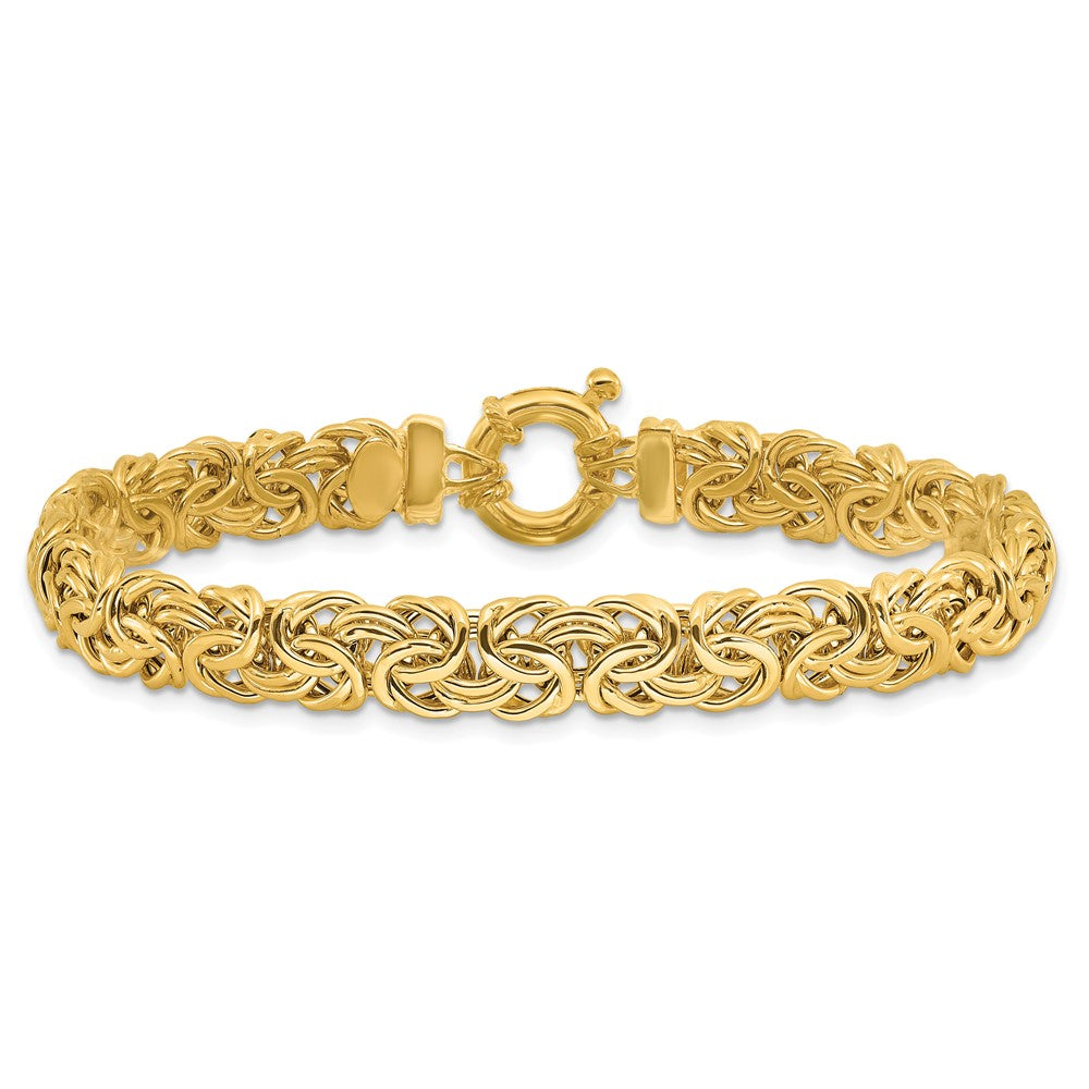 Fancy 8mm Flat Byzantine Bracelet 7.5"