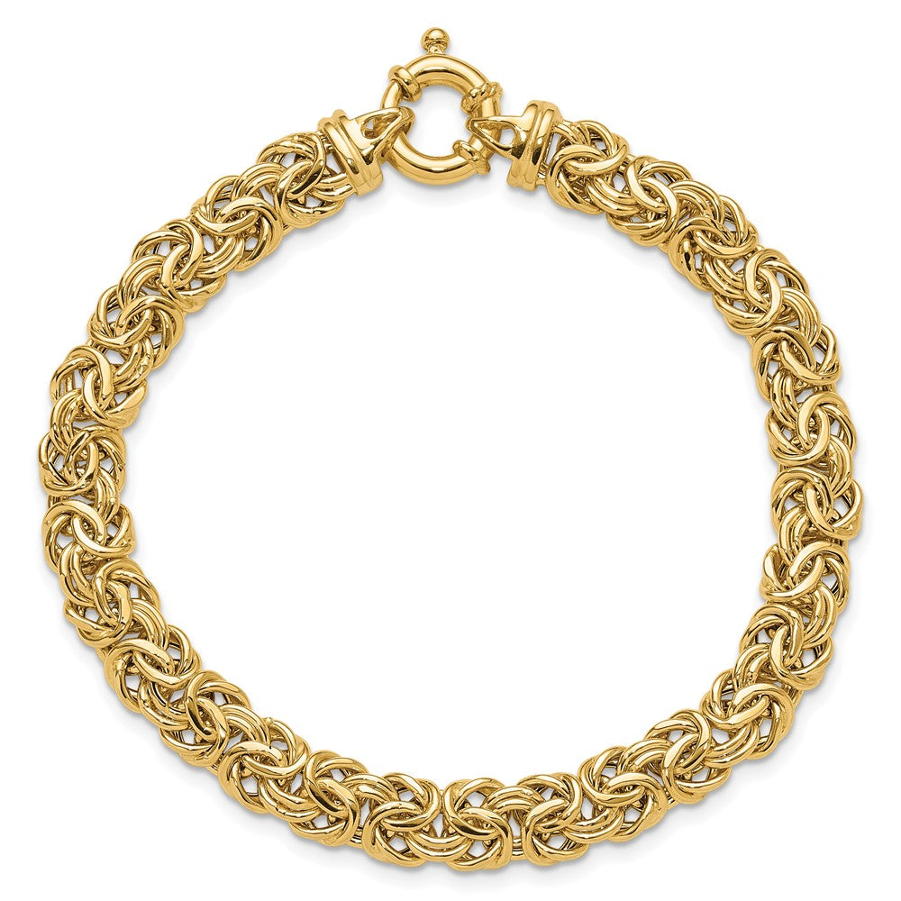 Fancy 8mm Flat Byzantine Bracelet 7.5"