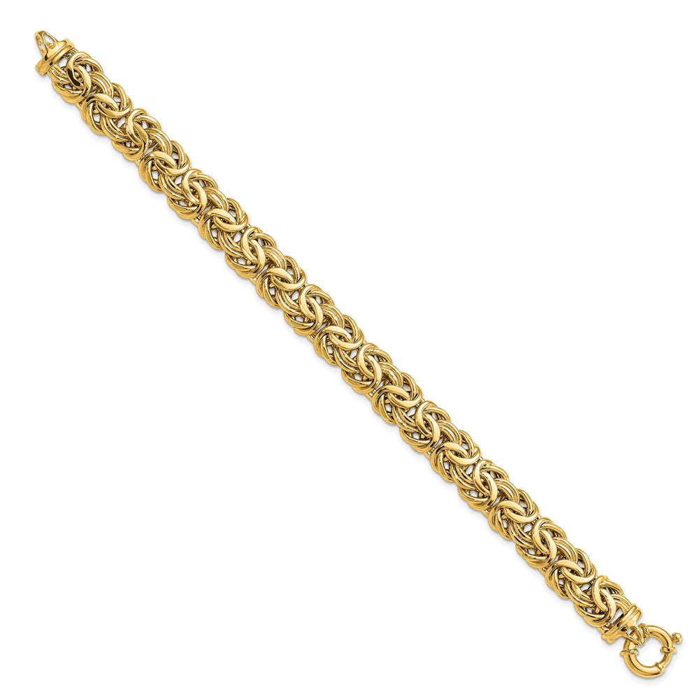 Fancy 11mm Flat Byzantine Bracelet 7.5"