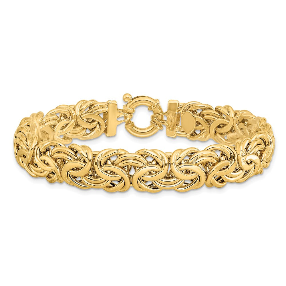 Fancy 11mm Flat Byzantine Bracelet 7.5"