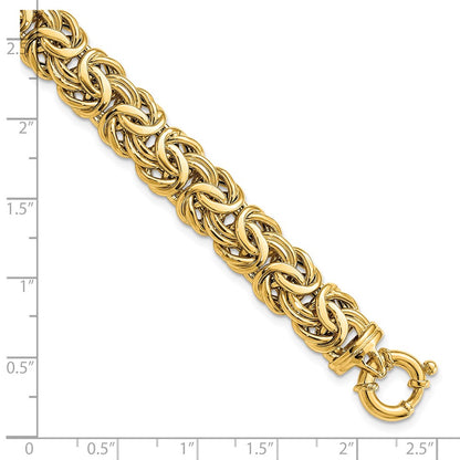 Fancy 11mm Flat Byzantine Bracelet 7.5"
