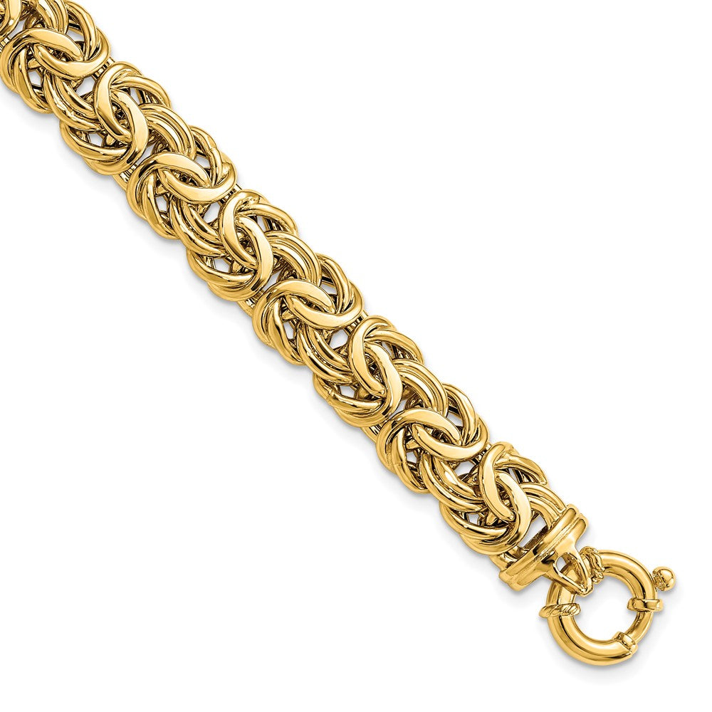 Fancy 11mm Flat Byzantine Bracelet 7.5"