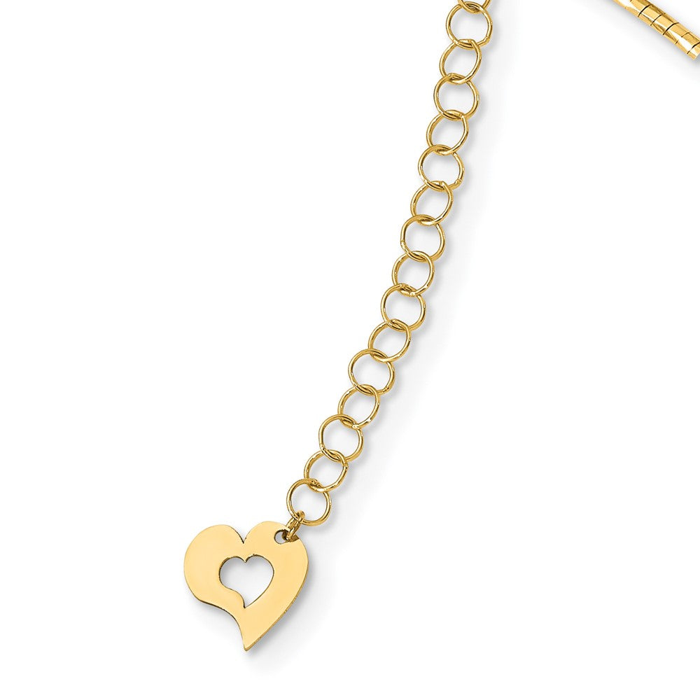 Polished w/2in. Ext. Round Twisted Omega Necklace