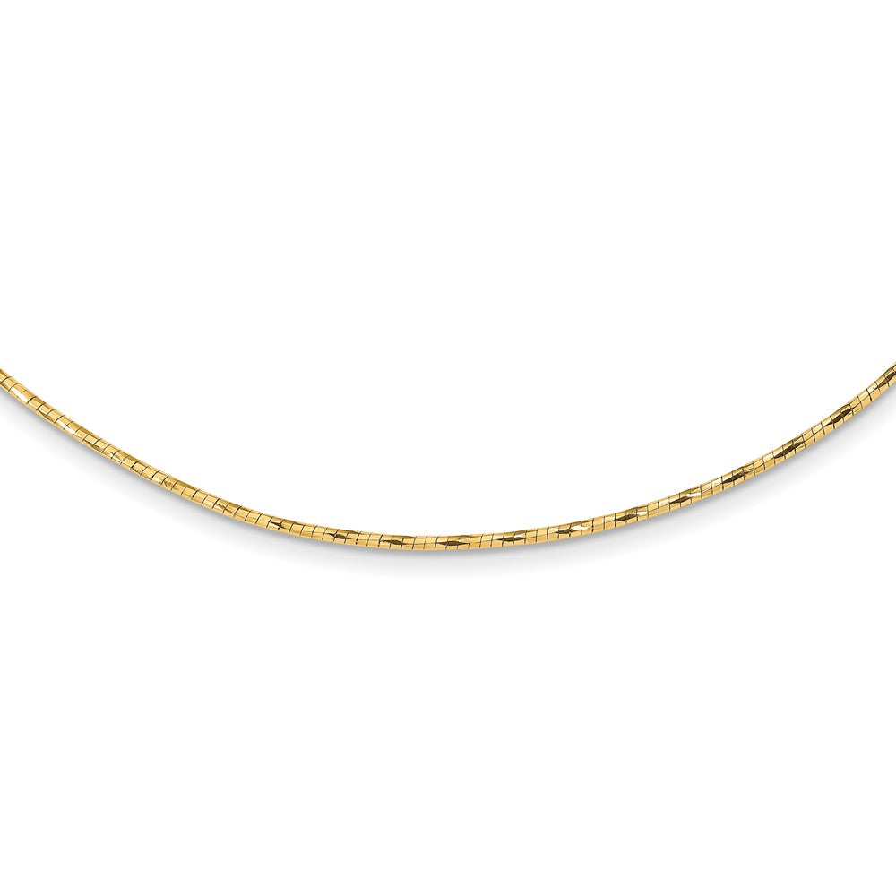 Polished w/2in. Ext. Round Twisted Omega Necklace