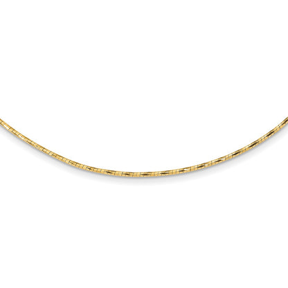 Polished w/2in. Ext. Round Twisted Omega Necklace