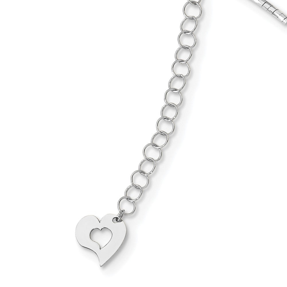 Polished w/2in. Ext. Round Twisted Omega Necklace