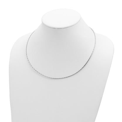 Polished w/2in. Ext. Round Twisted Omega Necklace
