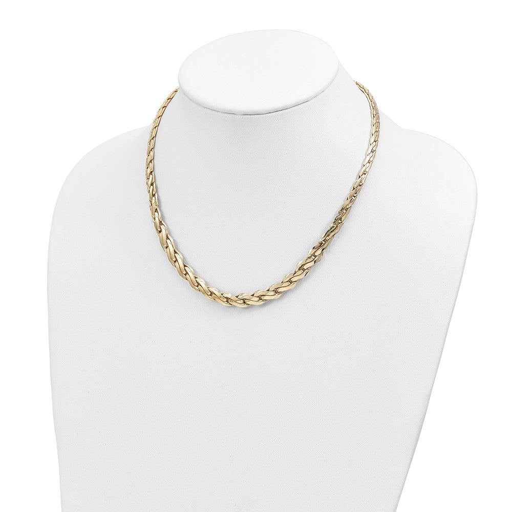 Polished Graduated Fancy Link Necklace 18" - 7mm