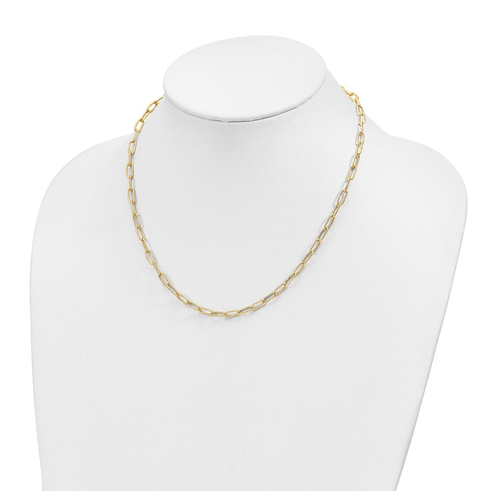 Textured Open Link Necklace 18"