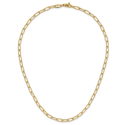 Textured Open Link Necklace 18"