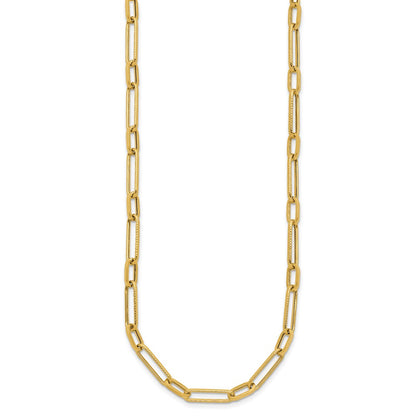 Polished Fancy Oval Link Necklace 24" - 4mm