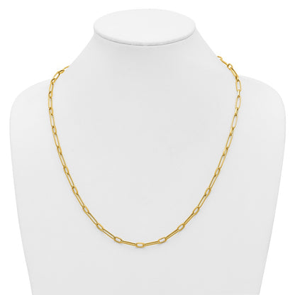 Polished Fancy Oval Link Necklace 24" - 4mm