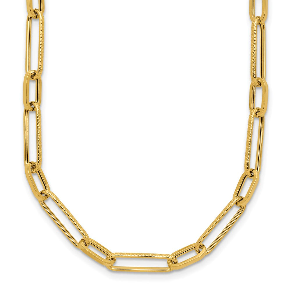 Polished Fancy Oval Link Necklace 24" - 4mm