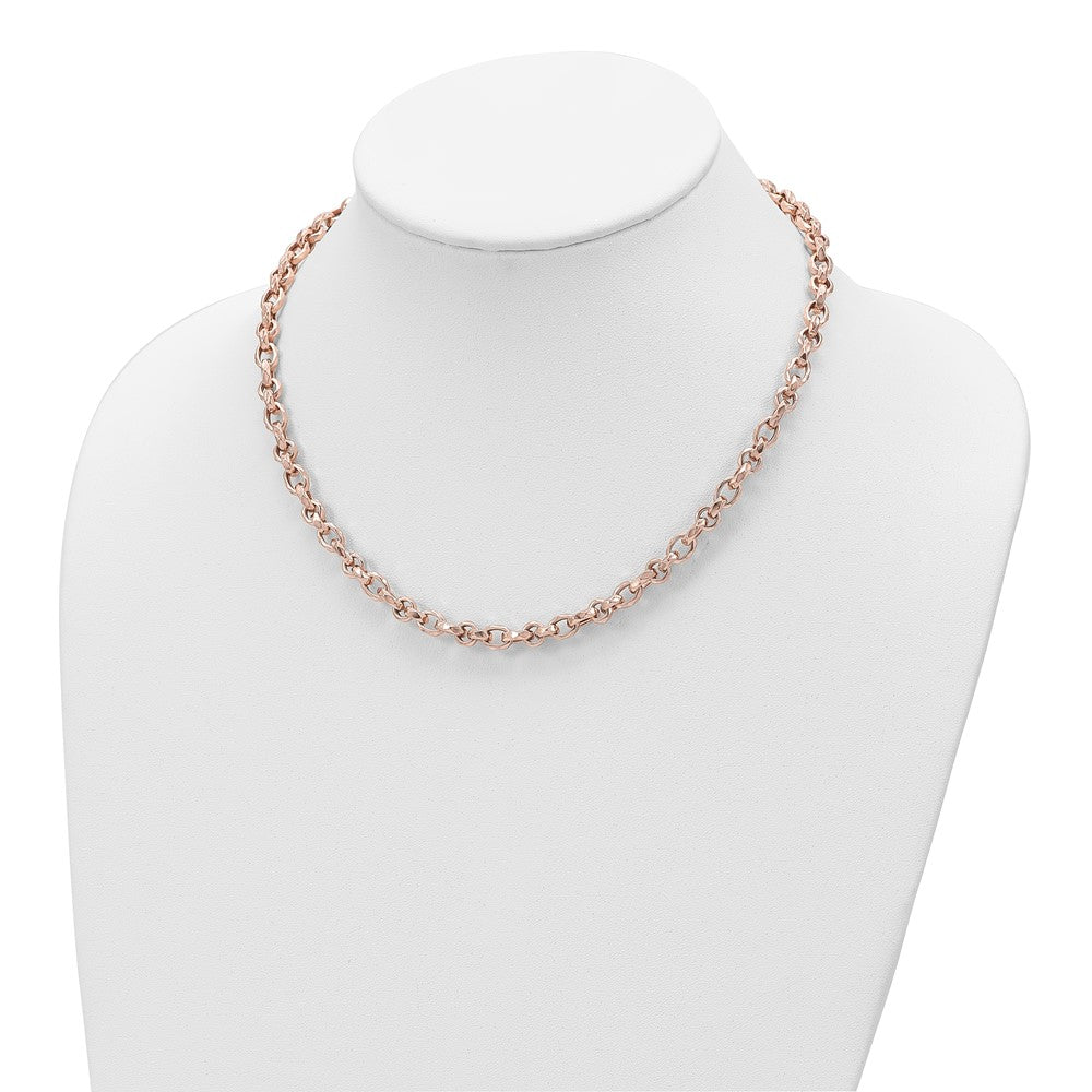Polished Fancy Link Necklace 18" - 4mm