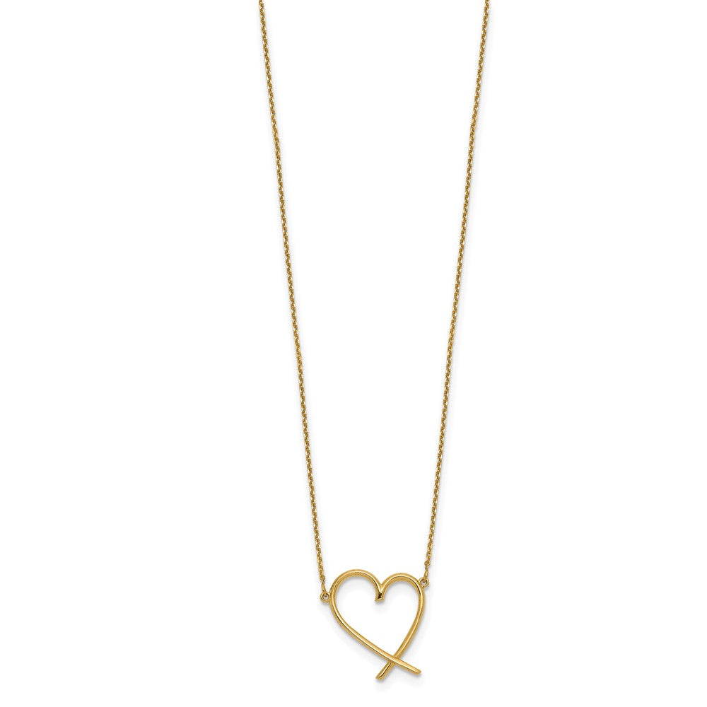 Polished Open Heart w/2 in ext. Necklace