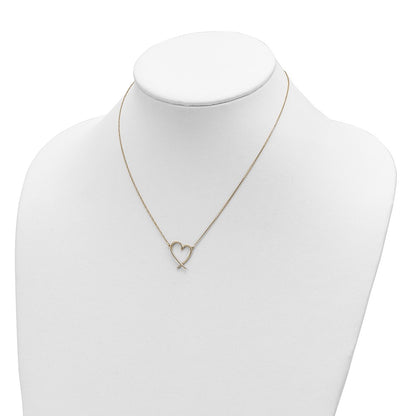 Polished Open Heart w/2 in ext. Necklace