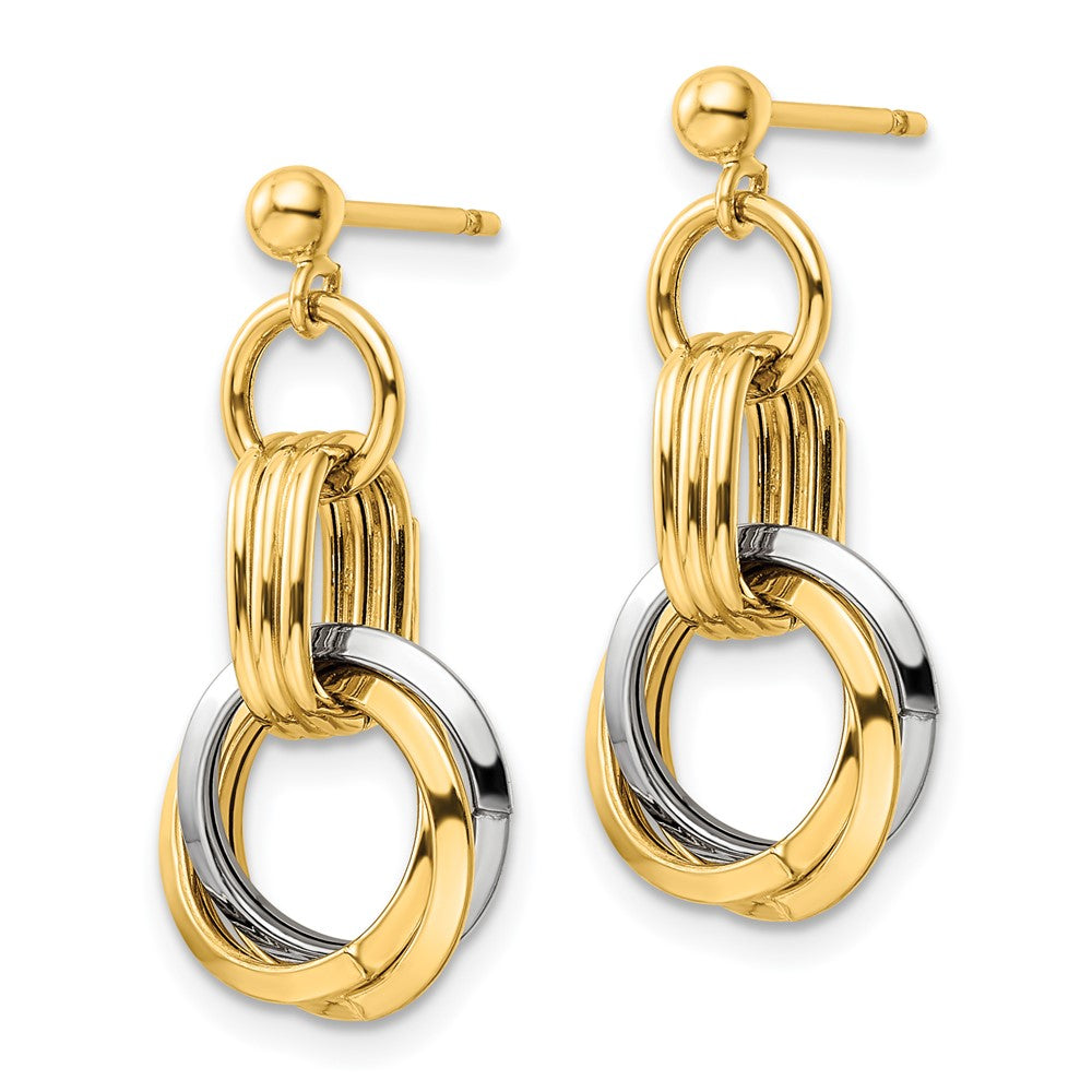 Polished Intertwined Circles Post Dangle Earrings